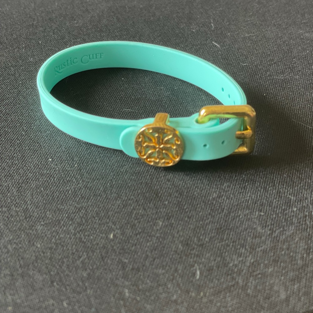 Rustic cuff turquoise silicon bracelet